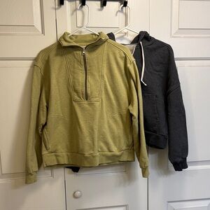 Everlane Green and Gray Cotton Sweatshirts Size L